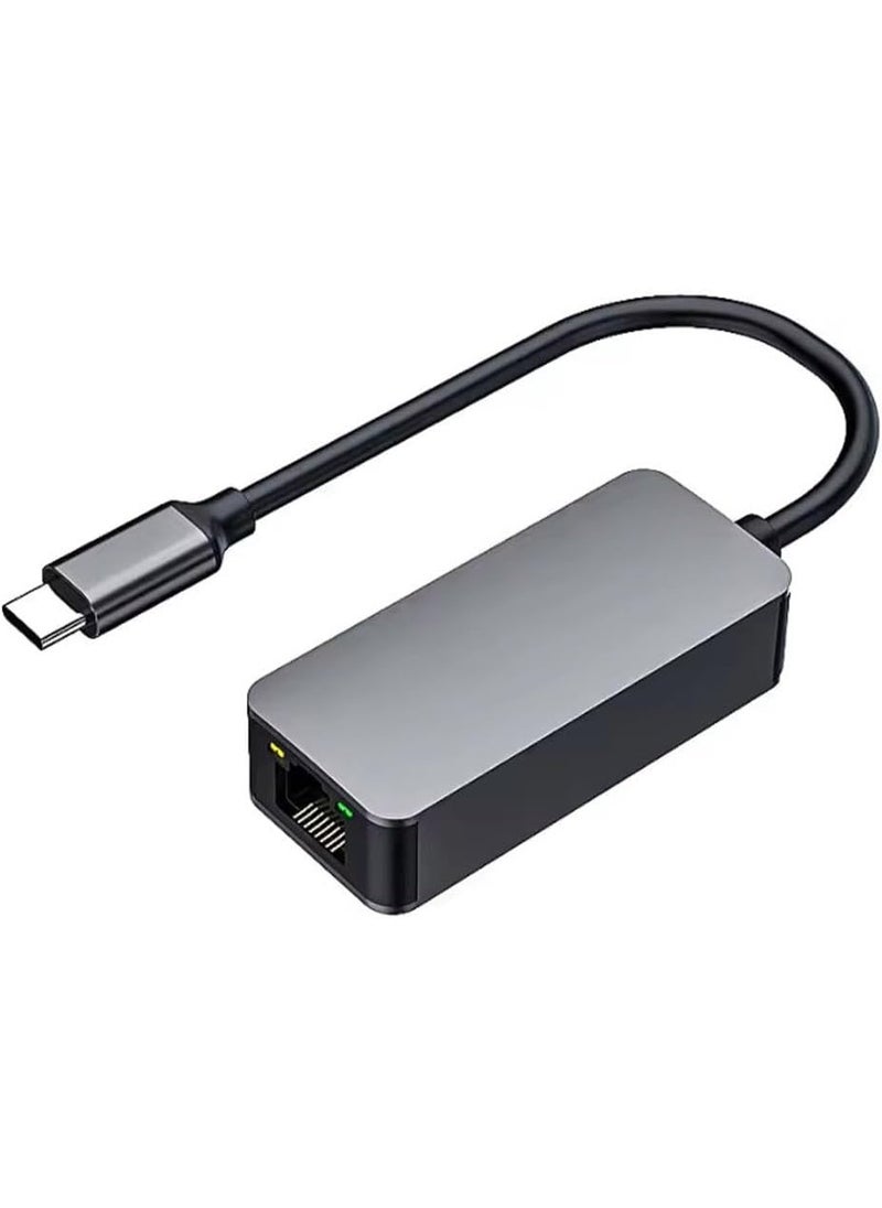 Type C To Gigabit Ethernet, Type C to RJ45 10/100/1000/2500/5000 Mbps Gigabit Internet Converter, Type-C to Ethernet Converter Adapter  - Image 1