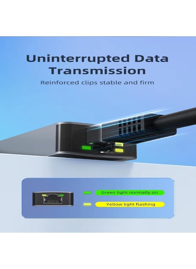 Type C To Gigabit Ethernet, Type C to RJ45 10/100/1000/2500/5000 Mbps Gigabit Internet Converter, Type-C to Ethernet Converter Adapter  - Image 2