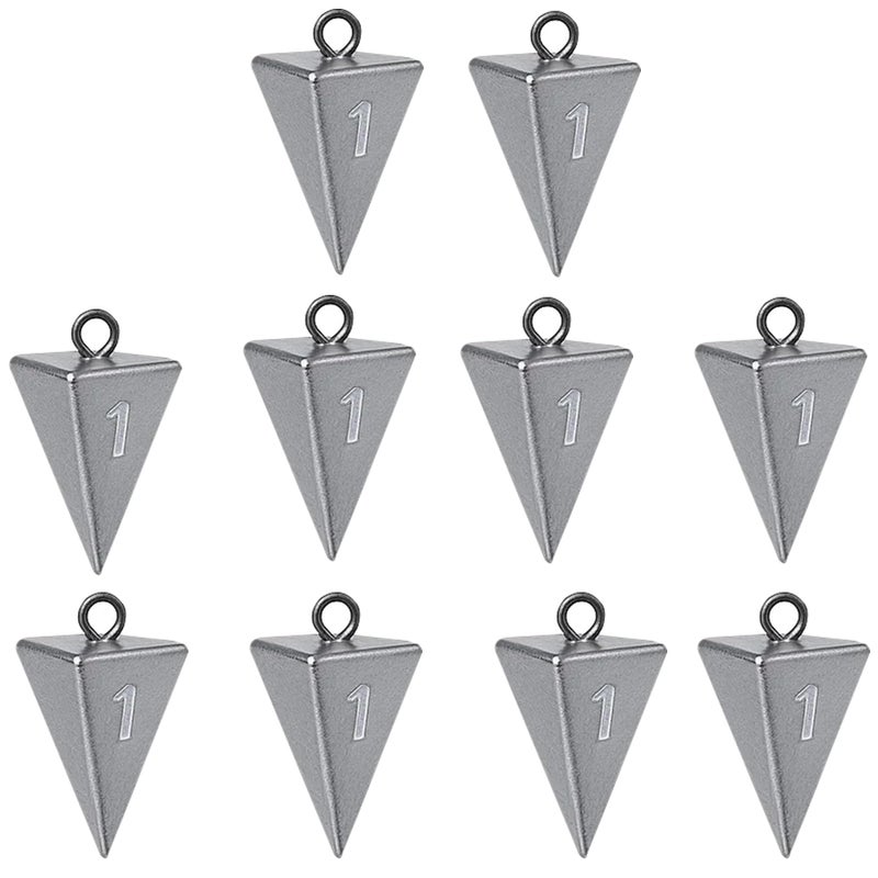 MLYLM Pyramid Sinkers for Surf & Saltwater Fishing Weights - Durable Lead Fishing Sinkers, 1oz,2oz,3oz,4oz,5oz,6oz,8oz, Assortment Packs. - Image 1