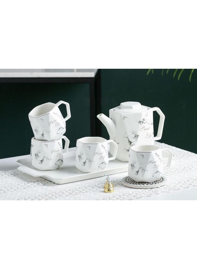 Teapot Set Suit Coffee Ceramic Cup Simple Afternoon Tea Mug - Image 3