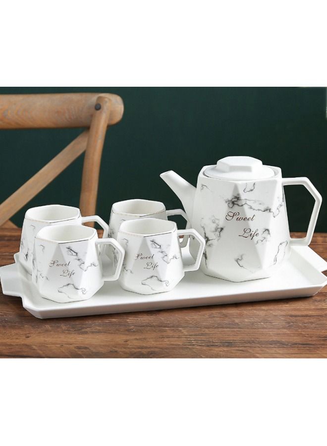 Teapot Set Suit Coffee Ceramic Cup Simple Afternoon Tea Mug - Image 4