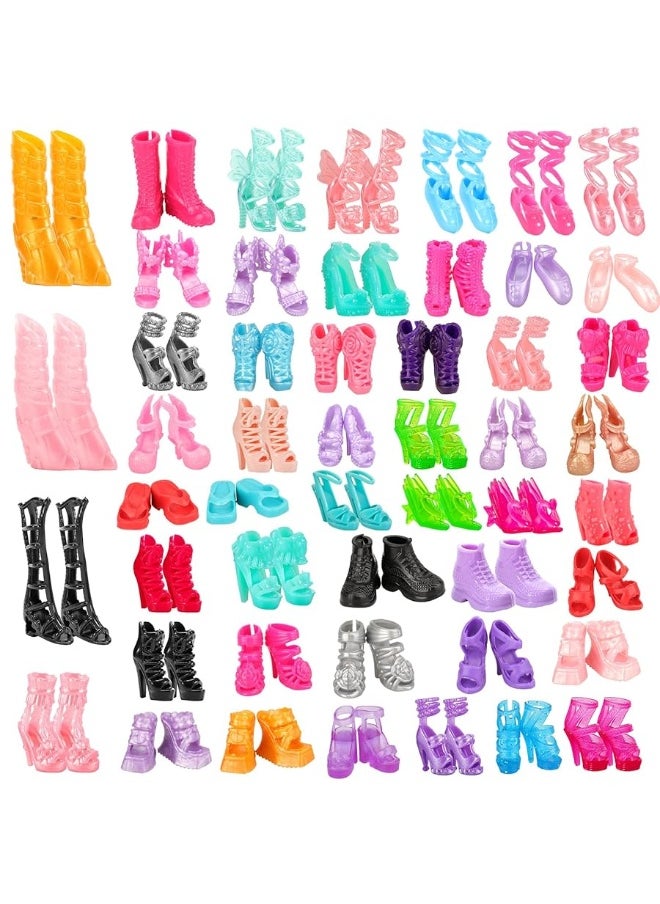 Miunana - Miunana 50 Pairs Doll Shoes High Heel Shoes Doll Boots Flat Shoes Set for 115 inch Girl Dolls Fashionista Shoe Lots - Image 1