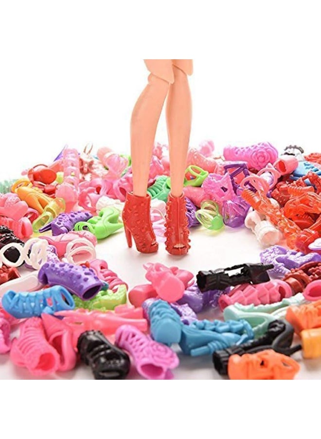Miunana - Miunana 50 Pairs Doll Shoes High Heel Shoes Doll Boots Flat Shoes Set for 115 inch Girl Dolls Fashionista Shoe Lots - Image 1