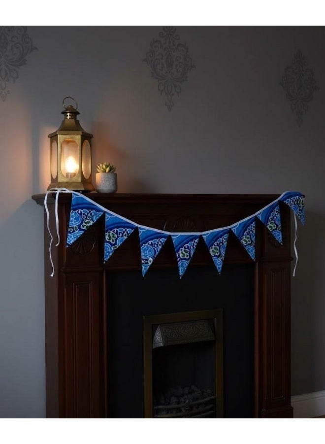 زينة خيامية شعبية قماش – طول 5 متر – لون أزرق – ديكور رمضان والمناسبات - Image 3