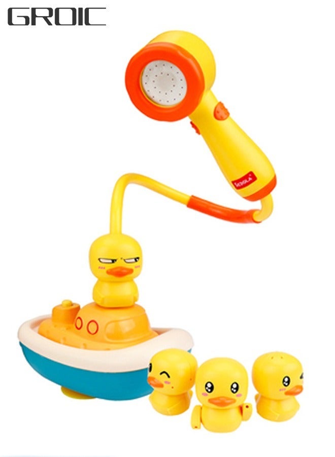 GROIC 5-Piece Duck Bath Toys for Toddlers, Baby Electric Bathtub Water Spray Toy, Animal Sprinklers Floating Infant Fun Time Shower Head - Image 1