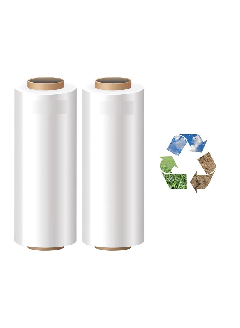 Amit Marketing - Amit Marketing Packing Cling Film I Multipurpose Compostable Transparent Wrap Roll I 70 Micron, 12 Inch (300 mm) I for Packaging & Safety Needs Gift Bakery Items Bouquet DIY Craft I 300 MTR - 4 Pcs - Image 1