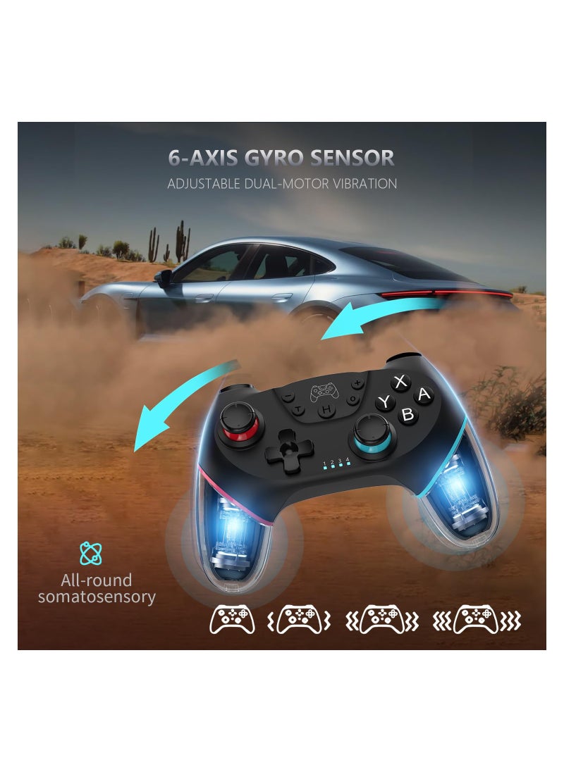 KASTWAVE Switch Controller Wireless Switch Pro Controller Compatible with Switch/Switch Lite/Switch OLED Programmable Remote Gamepad Joystick with Wake-up and Turbo  - Image 4