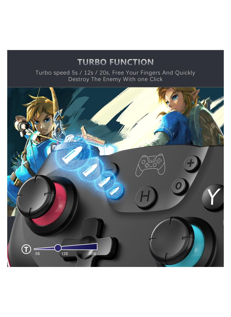 KASTWAVE Switch Controller Wireless Switch Pro Controller Compatible with Switch/Switch Lite/Switch OLED Programmable Remote Gamepad Joystick with Wake-up and Turbo  - Image 2