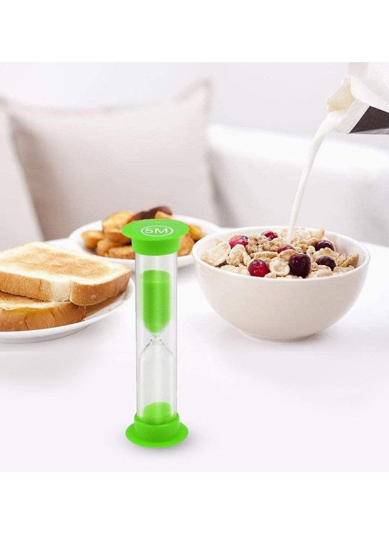 SYOSI 6 Pieces Sand Timer Toy Sandglass Hourglass Timers 30sec 1min 2mins 3mins 5mins 10mins for Children Brushing Teeth School Day Care Office Timed Activities  - Image 3