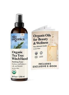 Sky Organics Organic Tea Tree & Witch Hazel For Face, Purifying Facial Toner To Hydrate, Soothe, Cleanse And Balance Blemishprone Skin, Helps Minimize The Appearance Of Pores, 8 Fl Oz. / 236 Ml  - Image 1