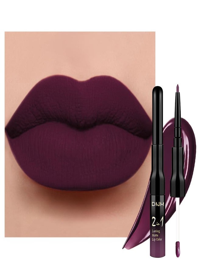 evpct 1Pcs Dark Purple Plum Matte Lip Liner and Liquid Lipstick Stain Makeup Set for women, Purple Long Lasting Smudge Proof Lipstick labiales matte mate larga duracion listip 24 hours originales,01# - Image 1