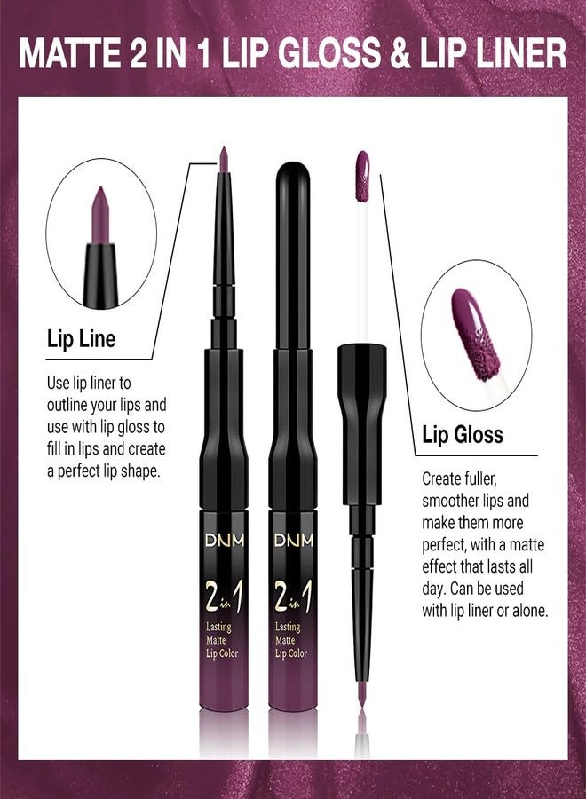 evpct 1Pcs Dark Purple Plum Matte Lip Liner and Liquid Lipstick Stain Makeup Set for women, Purple Long Lasting Smudge Proof Lipstick labiales matte mate larga duracion listip 24 hours originales,01# - Image 3