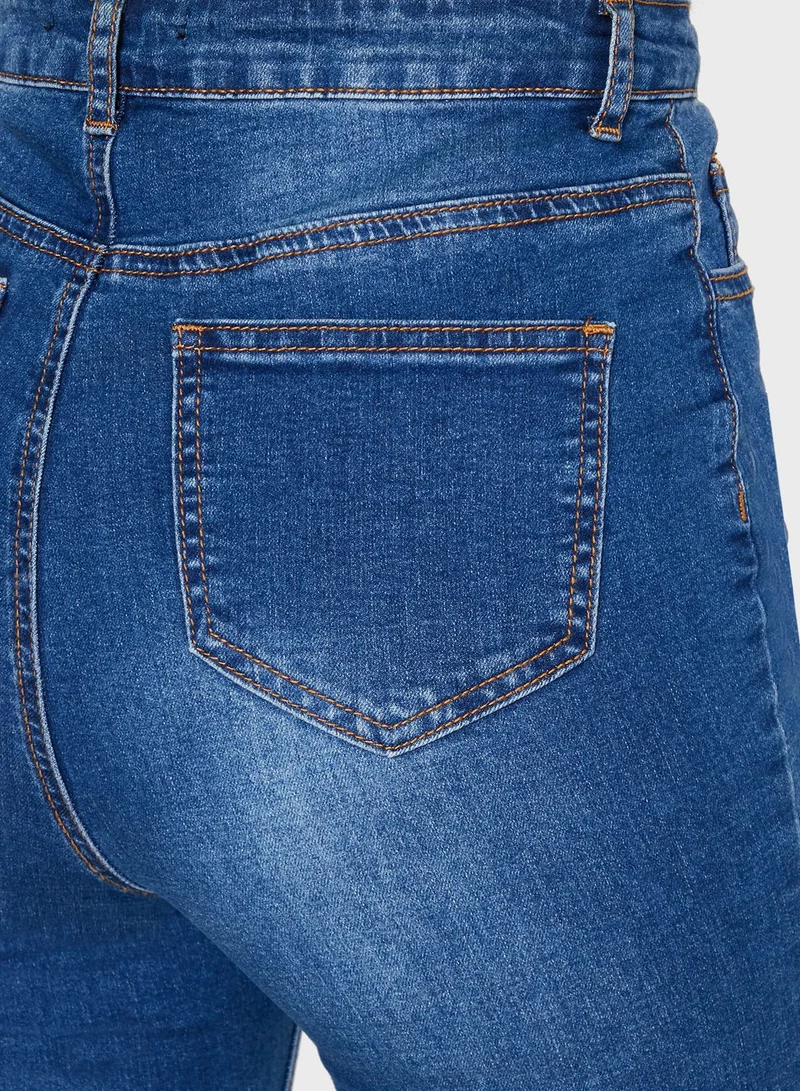 Missguided High Waist Ripped Jeans