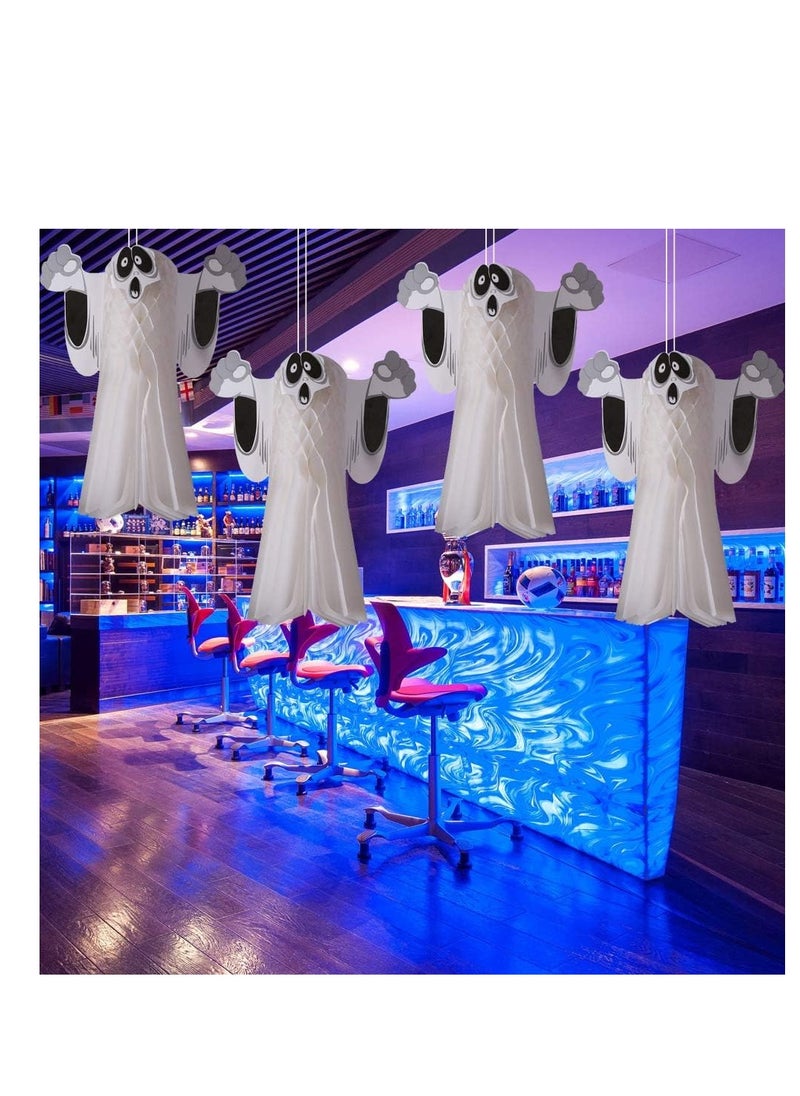 CityRiya-Long Halloween Ghost Hanging Decoration 2Pcs White Ghost Hanging Scary Halloween Hanging Decorations for Indoor Outdoor Yard Trees Window Door Patio Lawn Garden Party Decor (White)  - Image 5