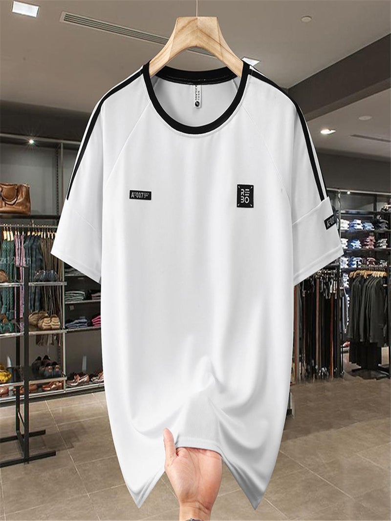 Short-Sleeved T-Shirt For Men Casual Ice-Feel Off-Shoulder T-Shirt Large Size Loose T-Shirt Trendy Quick-Drying And Cool - Image 4