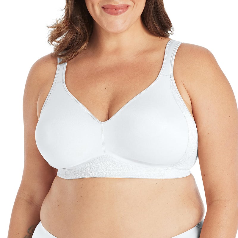 PLAYTEX Womens 18 Hour Side & Back Smoothing Wireless Bra, Cool Comfort Wire-free Single Or 2-pack Bras, White, 36D US - Image 1