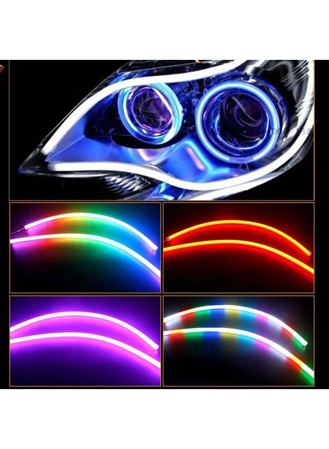 LEDCARE Car Headlight LED Strips, 24 Inch Exterior Car LED Strip Lights with Dreamcolor Chasing, Flexible Waterproof LED Daytime Running Light Strip, Wireless APP Controlled DRL, 2-Pack - Image 2