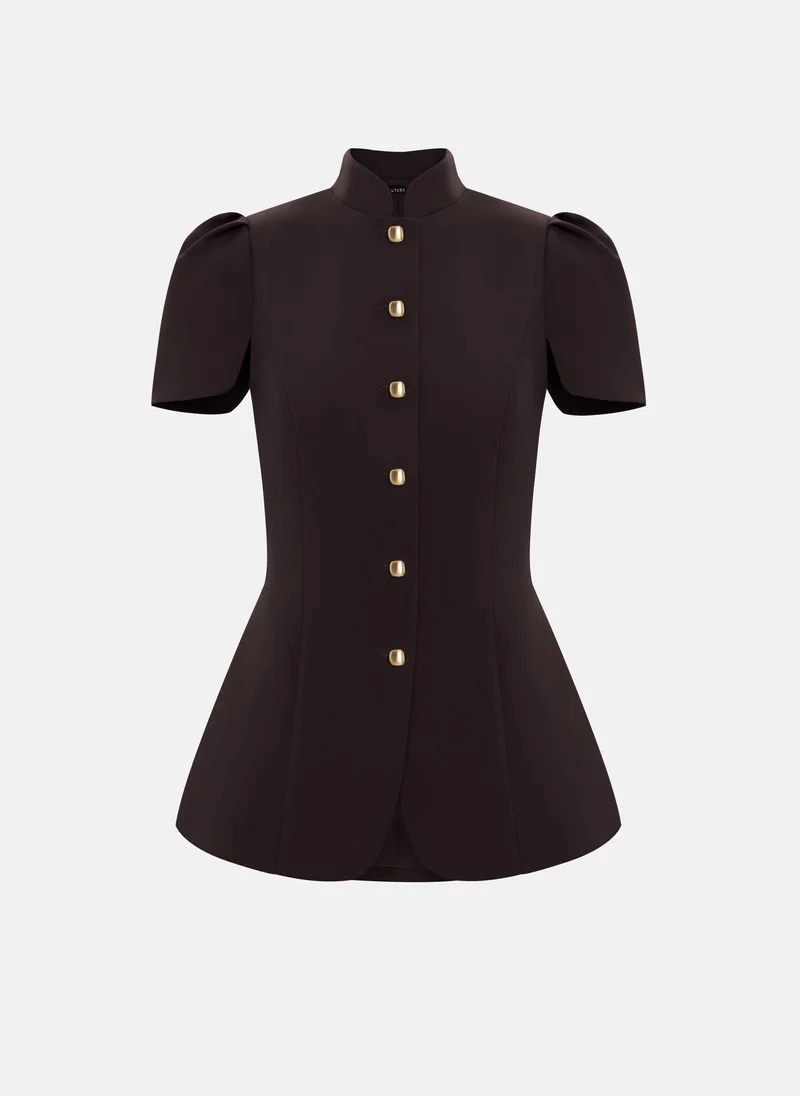 Lichi  Fitted jacket with a stand-up collar and voluminous sleeves for Women | Best Price UAE