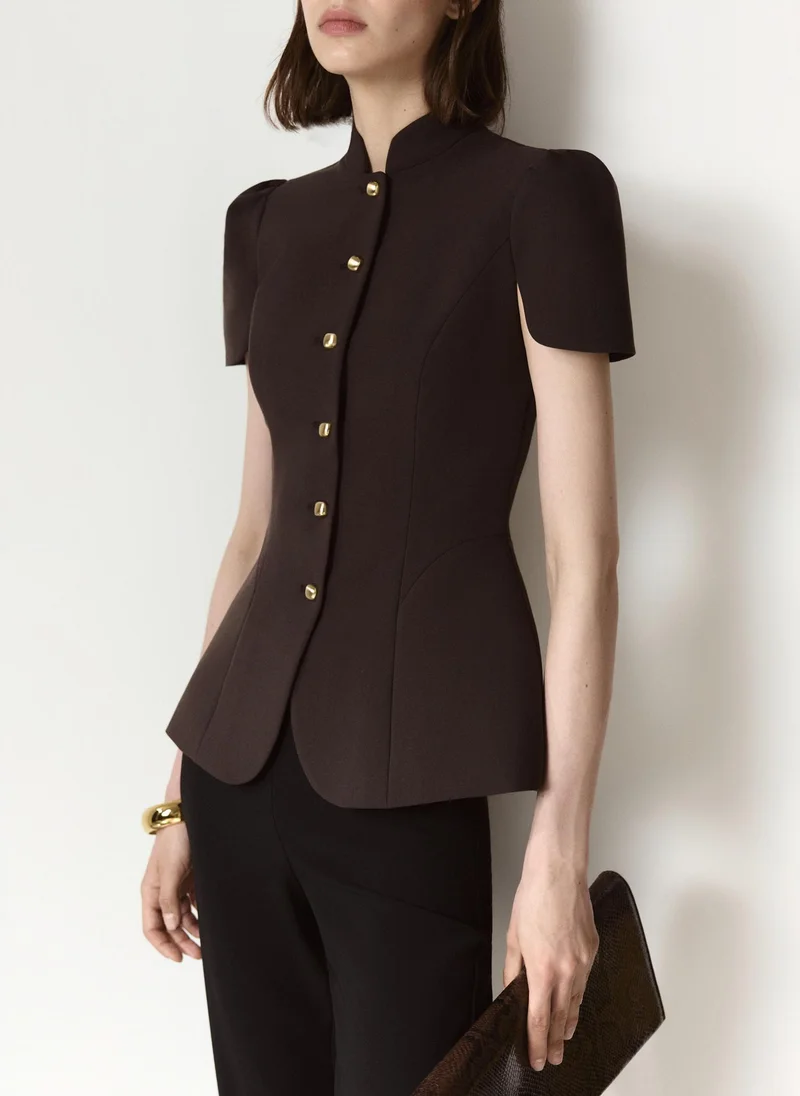 Lichi  Fitted jacket with a stand-up collar and voluminous sleeves for Women | Best Price UAE