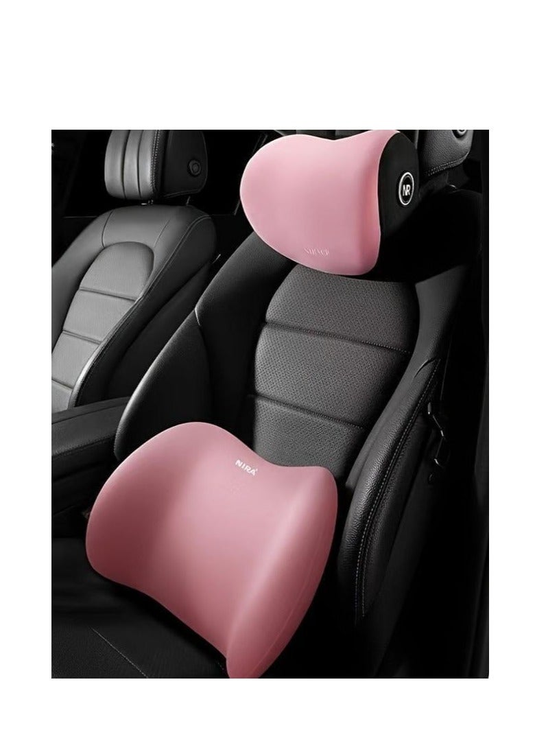 Foam Pillow Lumbar Support and Headrest Cushions for Car - Comfortable Memory Foam Pillows for Car and Office.1 -Lumbar Support Pillow 1- Headrest Pillow - Image 1