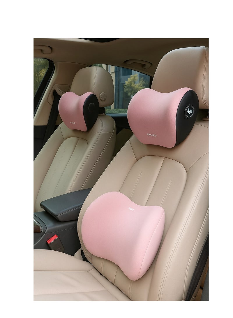 Foam Pillow Lumbar Support and Headrest Cushions for Car - Comfortable Memory Foam Pillows for Car and Office.1 -Lumbar Support Pillow 1- Headrest Pillow - Image 2