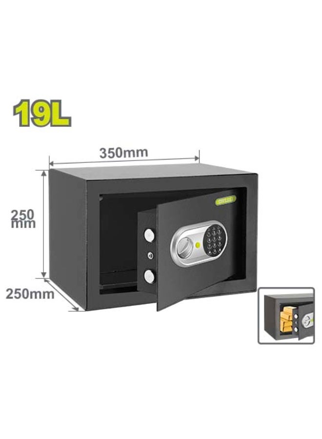 19L Heavy-Duty Digital Electronic Steel Safe Box with Keypad & Override Keys – Home, Office, and Hotel Security