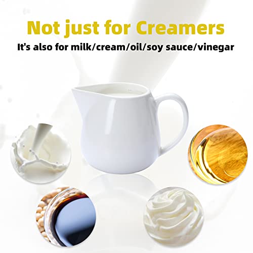 ONTUBE Ceramics Creamer Pitcher 11 oz Cream White - Image 3