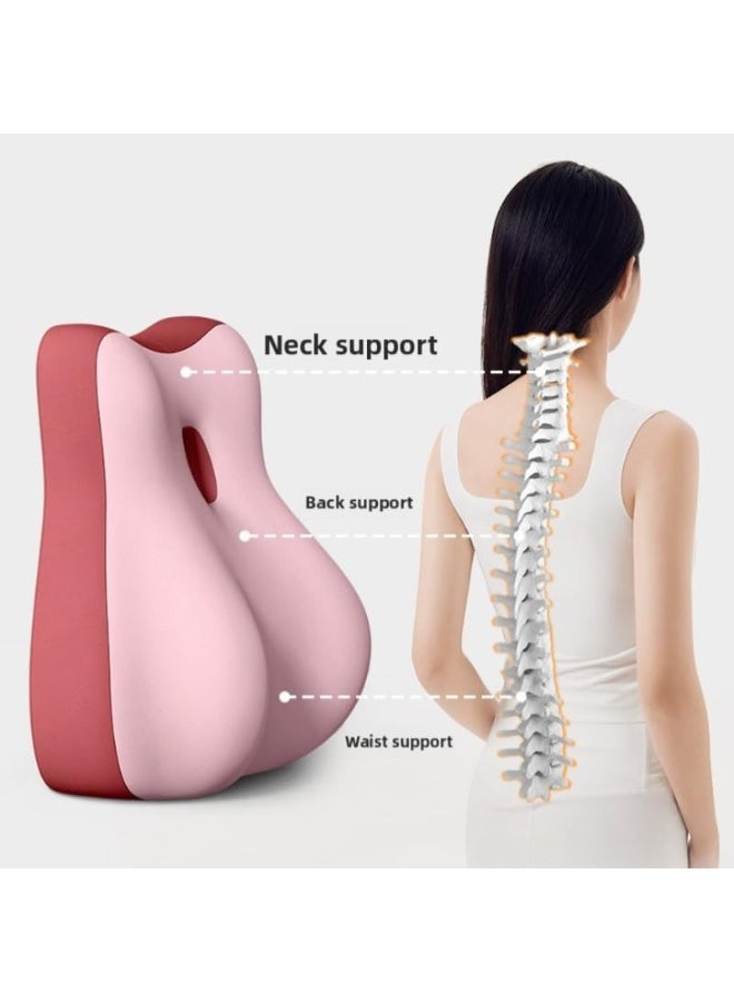 والالا وسادة 3 في 1 لرفع الساقين ودعم أسفل الظهر - وسادة نوم تقويمية للسرير والأريكة والسفر | وسادة جسم محمولة للتخييم وما بعد الجراحة وتخفيف آلام الظهر (إسفنج ميموري فوم، وردي) - Image 3