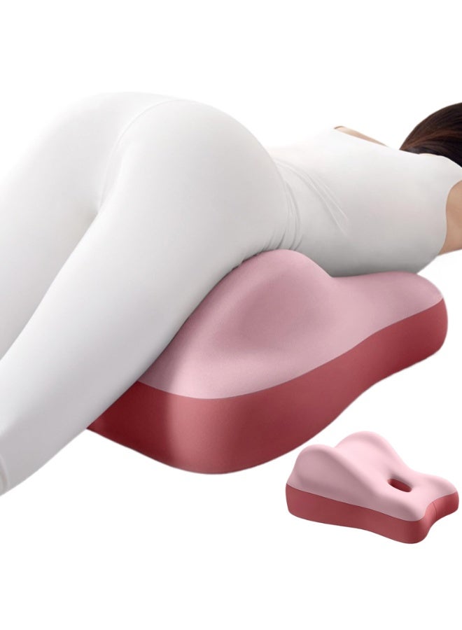 والالا وسادة 3 في 1 لرفع الساقين ودعم أسفل الظهر - وسادة نوم تقويمية للسرير والأريكة والسفر | وسادة جسم محمولة للتخييم وما بعد الجراحة وتخفيف آلام الظهر (إسفنج ميموري فوم، وردي) - Image 1