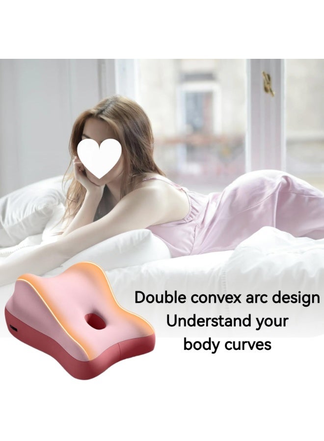 والالا وسادة 3 في 1 لرفع الساقين ودعم أسفل الظهر - وسادة نوم تقويمية للسرير والأريكة والسفر | وسادة جسم محمولة للتخييم وما بعد الجراحة وتخفيف آلام الظهر (إسفنج ميموري فوم، وردي) - Image 2