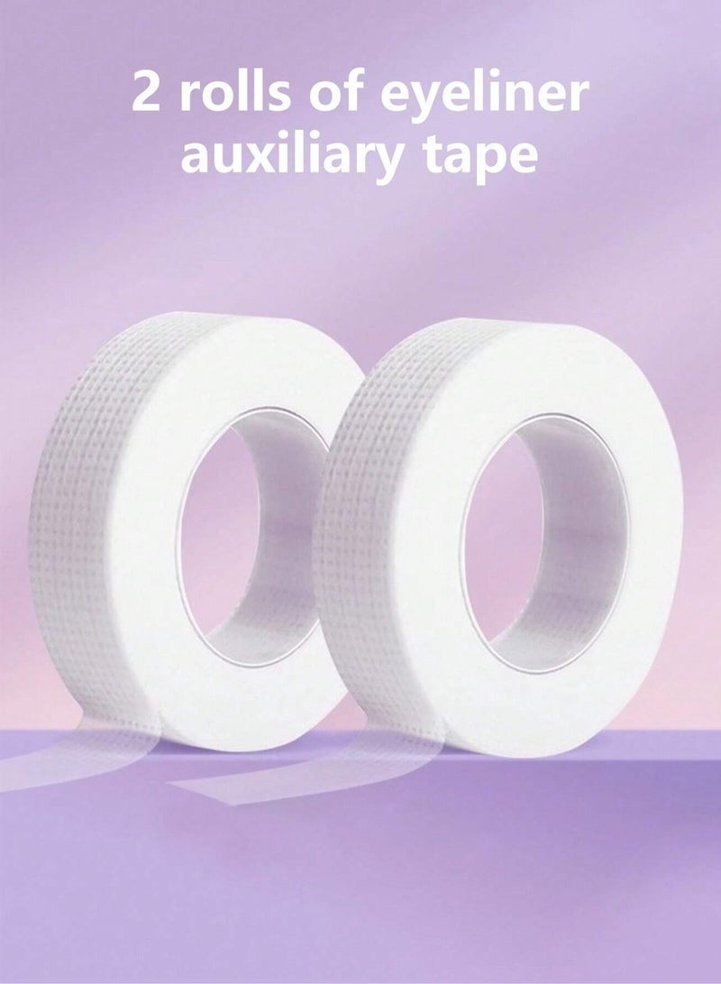 ليالي 2 لفة من شريط الرموش من مادة البولي إيثيلين، شريط رموش من القماش اللاصق، شريط قماشي قابل للتنفس ومسامي لتمديد الرموش، 9 أمتار/10 ياردات لكل لفة (شفاف) - Image 2