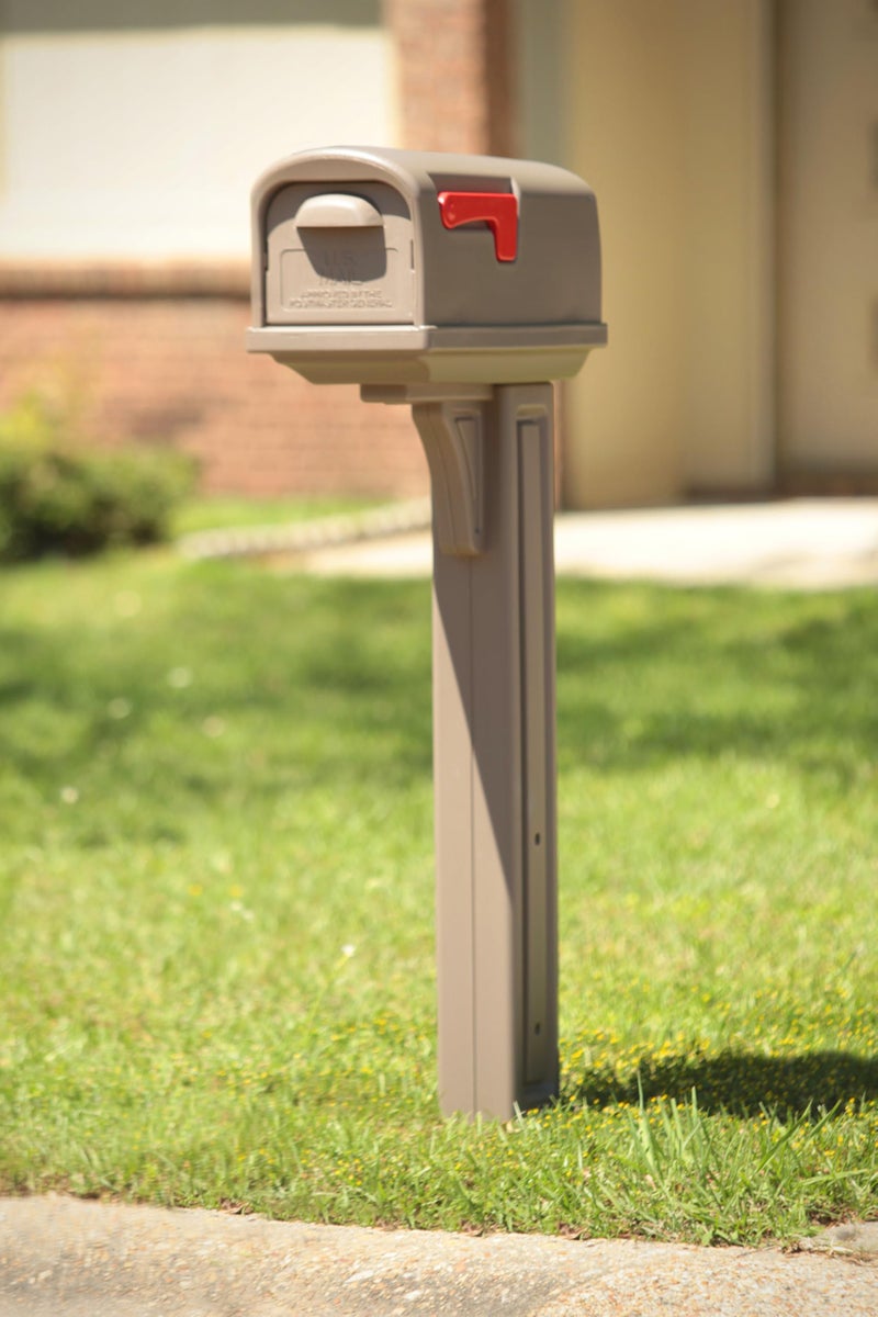 Architectural Mailboxes Classic Plastic Mailbox and Post Kit, GCL100MAM, Mocha - Image 2