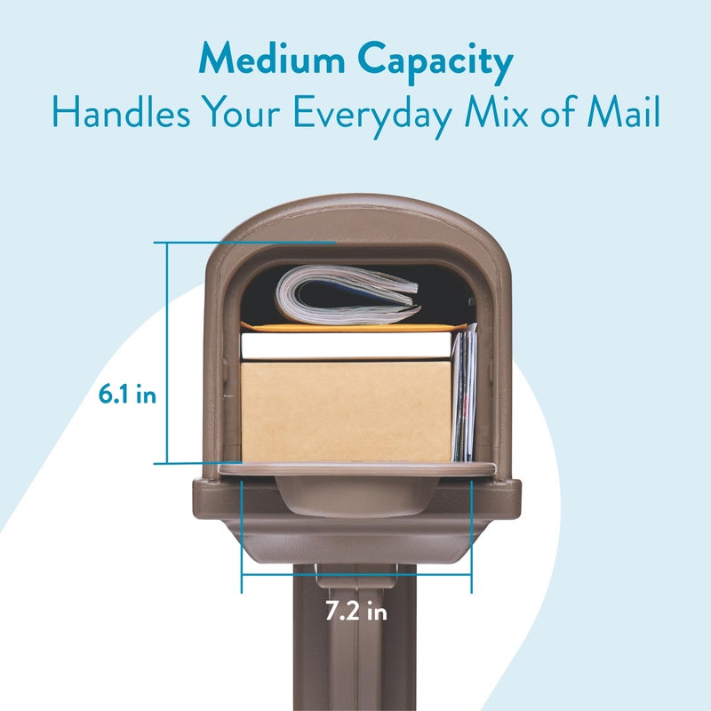 Architectural Mailboxes Classic Plastic Mailbox and Post Kit, GCL100MAM, Mocha - Image 4