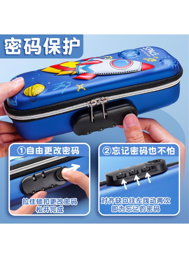 Large Capacity Pencil Case Men And Children Password Lock Stationery Box Primary School Students Multi-functional Cartoon 3d Three-dimensional Pencil Case - Image 2