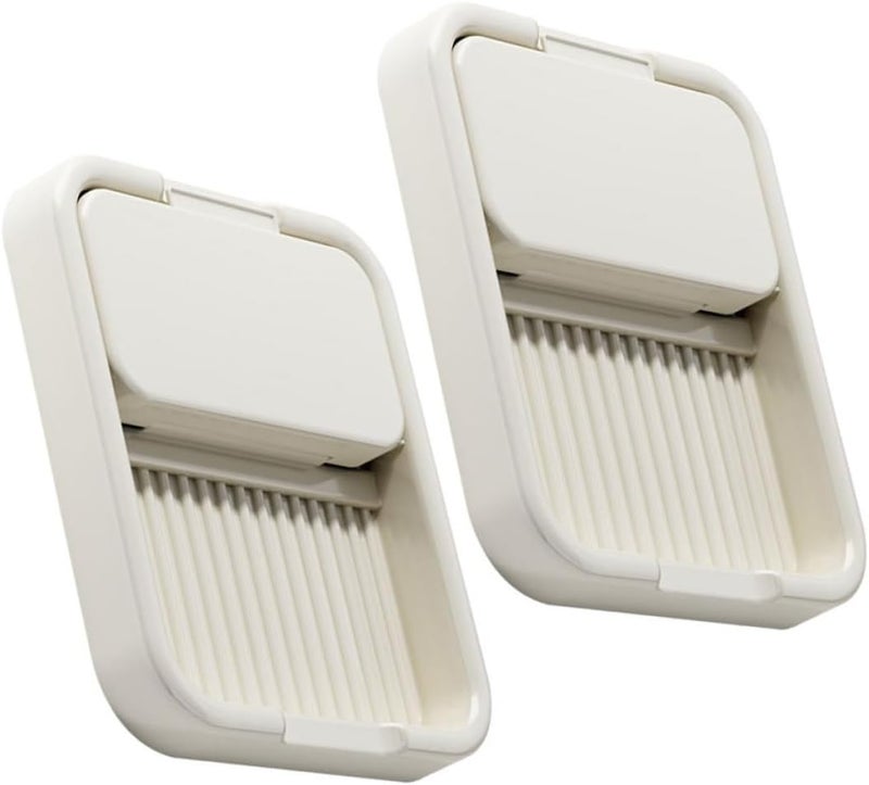 Zerodeko Folding Pot Lid Holder and Utensil Stand, 2pcs Ivory White Desktop Kitchen Organizer Rack for Daily Use Lid Storage and Cutlery Accessory - Image 1