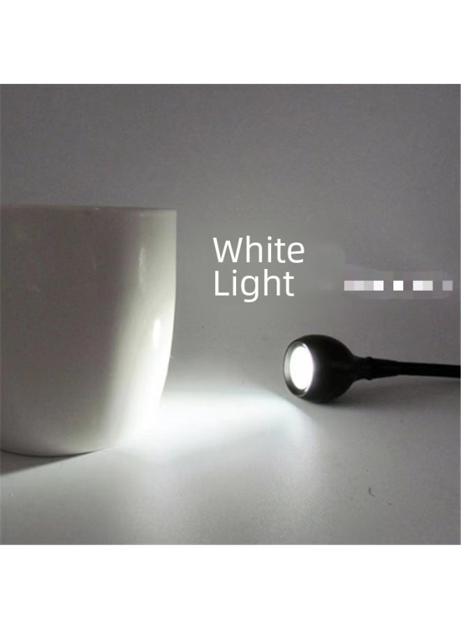 Night Light Eye Protection Learning Table Lamp Purple Light Nail Lamp Small Spotlight Round Head Single Lamp Plug-and-play USB Lamp-Color:Black Bag-Size:Warm White Light  - Image 3
