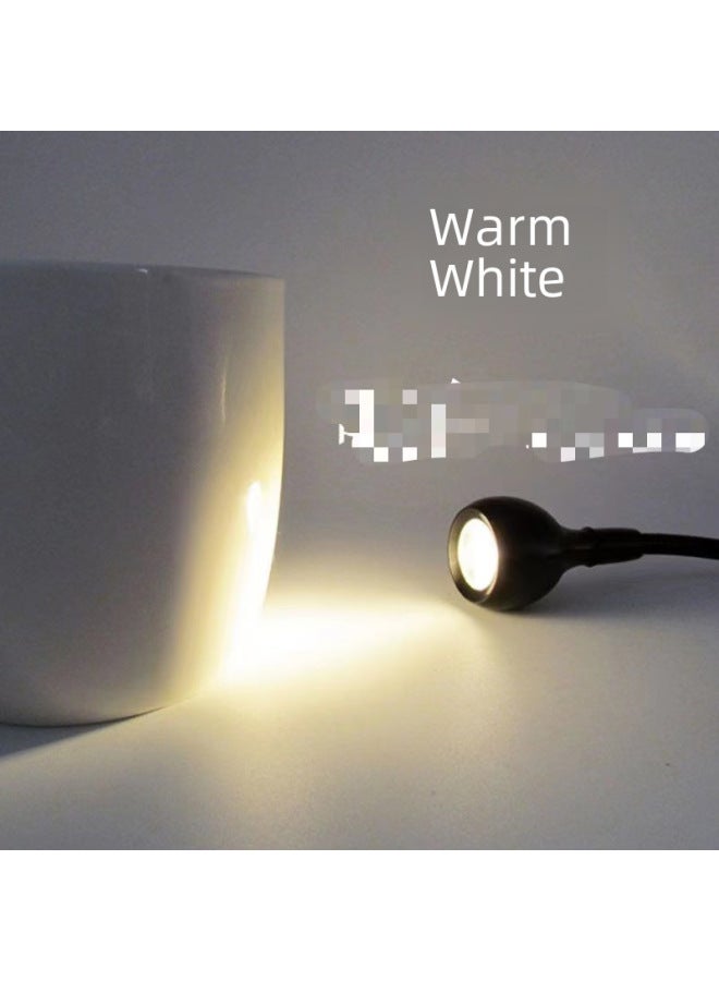 Night Light Eye Protection Learning Table Lamp Purple Light Nail Lamp Small Spotlight Round Head Single Lamp Plug-and-play USB Lamp-Color:Black Bag-Size:Warm White Light  - Image 4