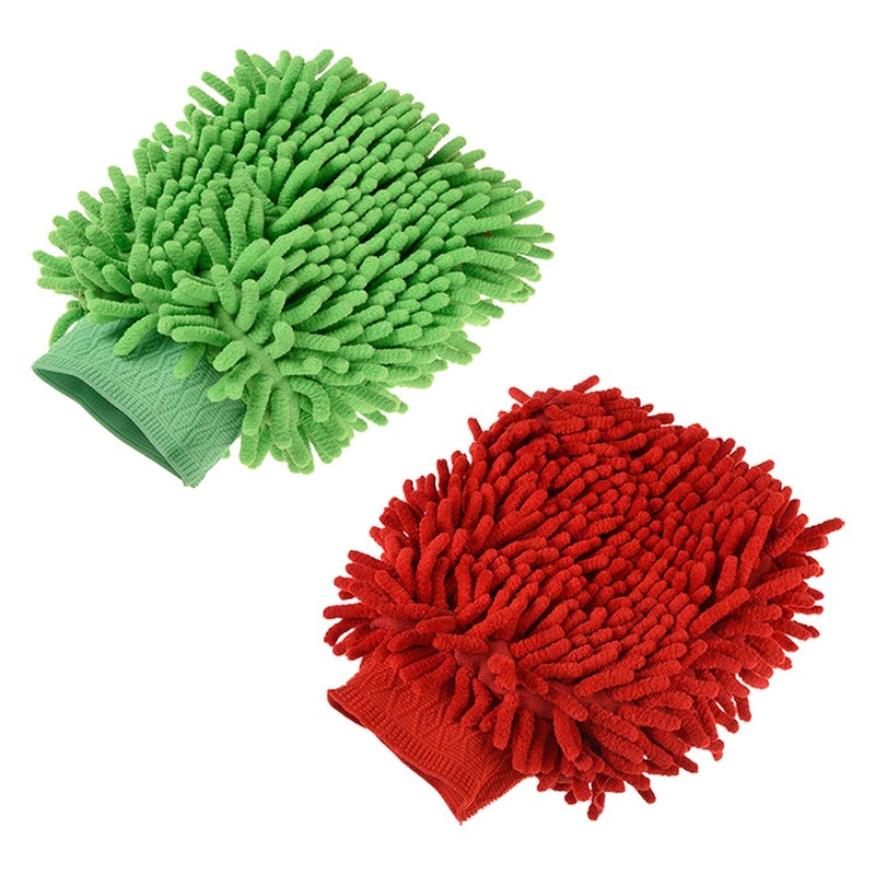 Kuber Industries Kuber Industries Gloves | Microfiber Cleaning Gloves | Chenille Mitts for Kitchen | 50 GSM Hand Duster for Kitchen | Hand Gloves for Car | Duster for Glass | Pack of 2 | Multi - Image 1