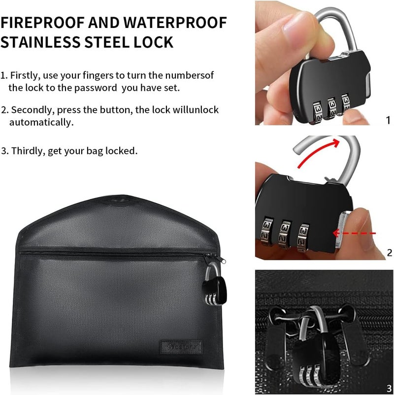 Sdstone Hanger Diversion Fireproof & Waterproof Safe with Lock & Small Fireproof Bag, Secret Safe for Money&Jewelry, Under Clothes with Hidden Compartment to Hide Items for Home or Travel Safe,2 Pack - Image 4