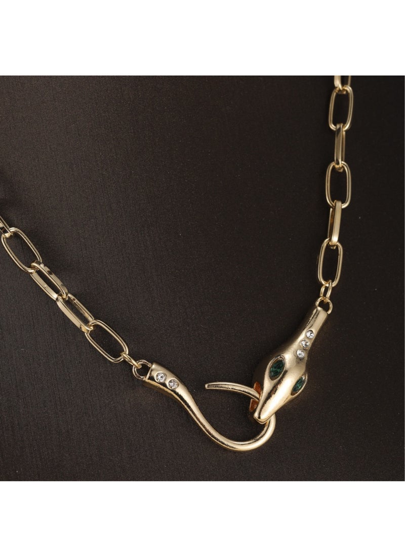 Diamond-Encrusted Metal Snake Necklace - pzsku/Z0DEC3A880D8B53540A4AZ/45/_/1731040005/6462b8b8-cd79-4c8e-af85-a82c98cbc1ab