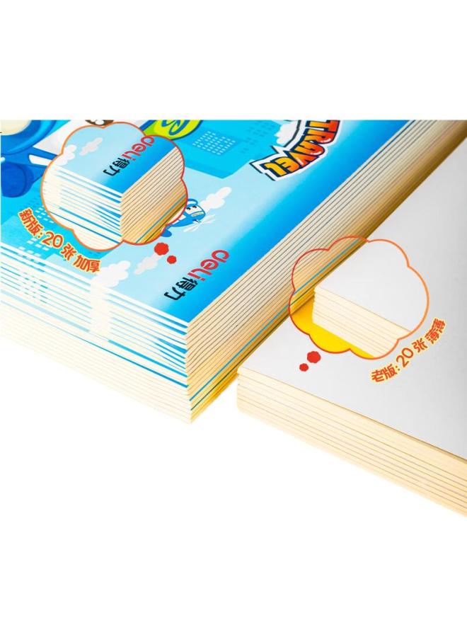 Deli دفتر رسم للأطفال 10 عبوات 200 ورقة غلاف كرتوني فارغ كتب رسم لطلاب رياض الأطفال والمدرسة الابتدائية، كتب دودي 280*195 هدية للطلاب باللون الأزرق - Image 1