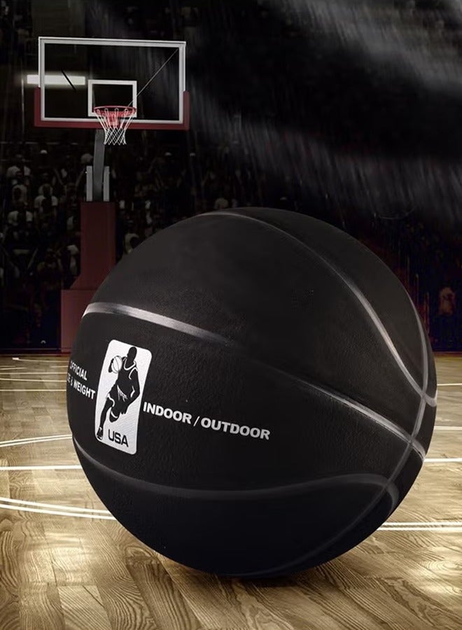 LJRN Basketball Standard Size 7 Offical Indoor Outdoor Basketball Black Leather Game Basketball Game Training Universal Basketball Outdoor Sports Goods - Image 2