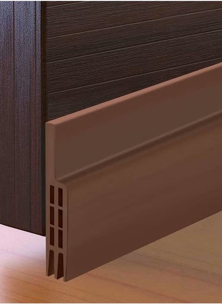 Arabest 2 Pack Under Door Draft Stopper, Soundproof Rubber Bottom Seal, Bottom of Door Sweep for Against Drafts Dust Noise Animals(5×100CM, Brown)  - Image 1