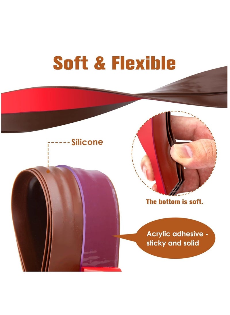 Arabest 2 Pack Under Door Draft Stopper, Soundproof Rubber Bottom Seal, Bottom of Door Sweep for Against Drafts Dust Noise Animals(5×100CM, Brown)  - Image 4