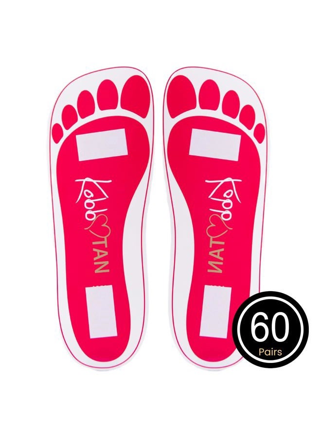 KobbTan 60 Pairs(120feets) Spray Tan Feet Pads For Sunless Spray Tanning in Pink - Image 2