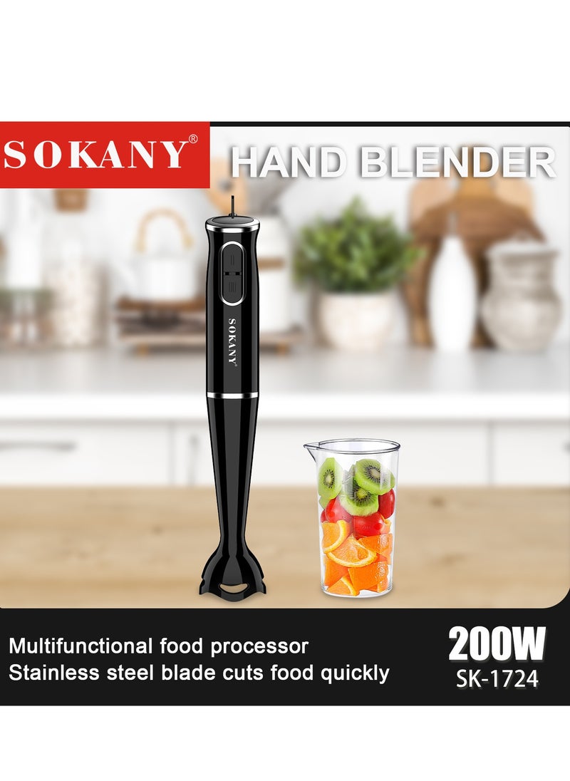 sokany - 2-Speeds Electric Handheld Blender 200W SK-1724 Black - Image 1