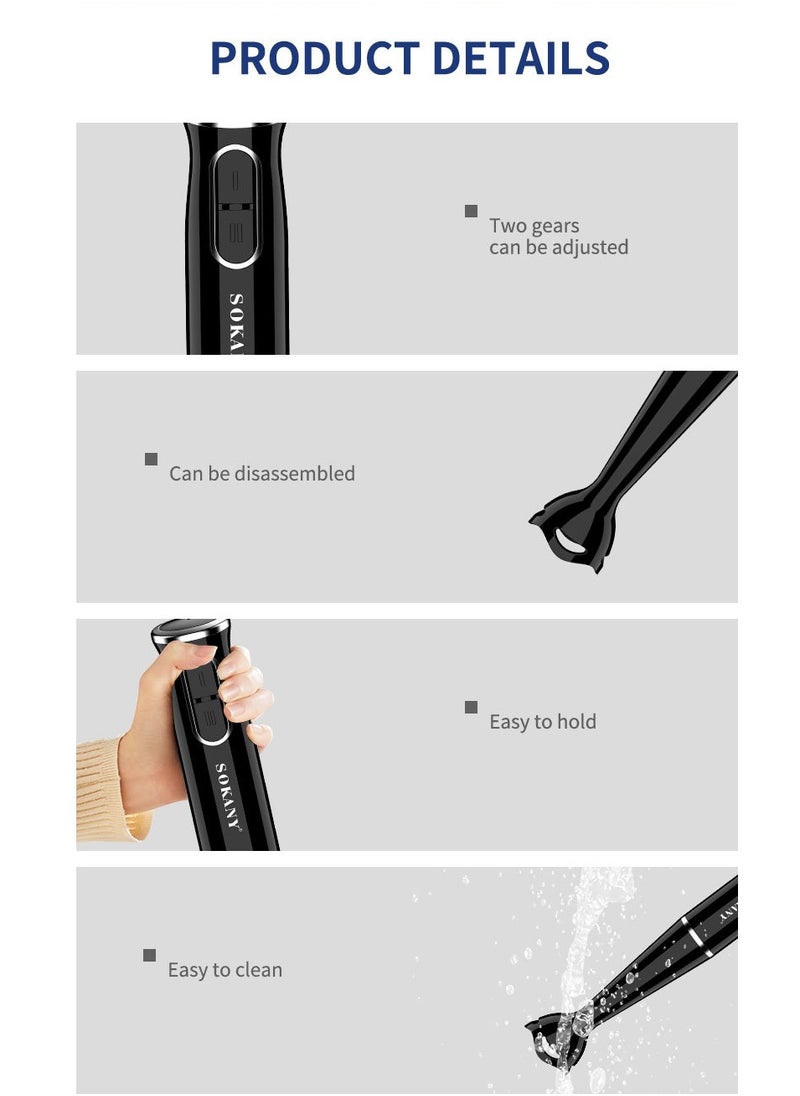 sokany - 2-Speeds Electric Handheld Blender 200W SK-1724 Black - Image 1