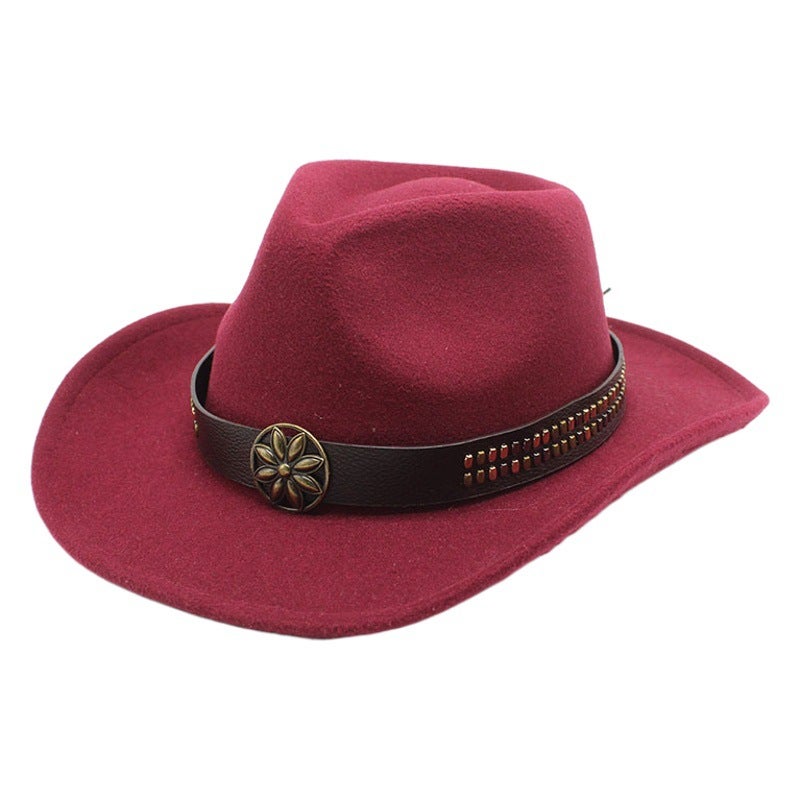 Western grassland hat Xizang ethnic style sun-proof sun-proof cowboy hat men''s and women''s Knight hat travel hat Xizang top hat - Image 1