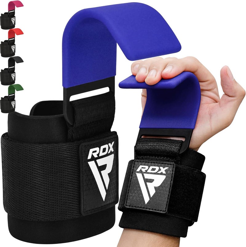 Rdx Weight Lifting Hooks for Deadlifting (Pair) - 600Lbs Capacity - 8MM Neoprene Wrist Support Wraps - Grip Enhancer for Pull Ups Lat Pulldowns Rows - Adjustable Gym Workout Power Straps for Men Women - Image 1