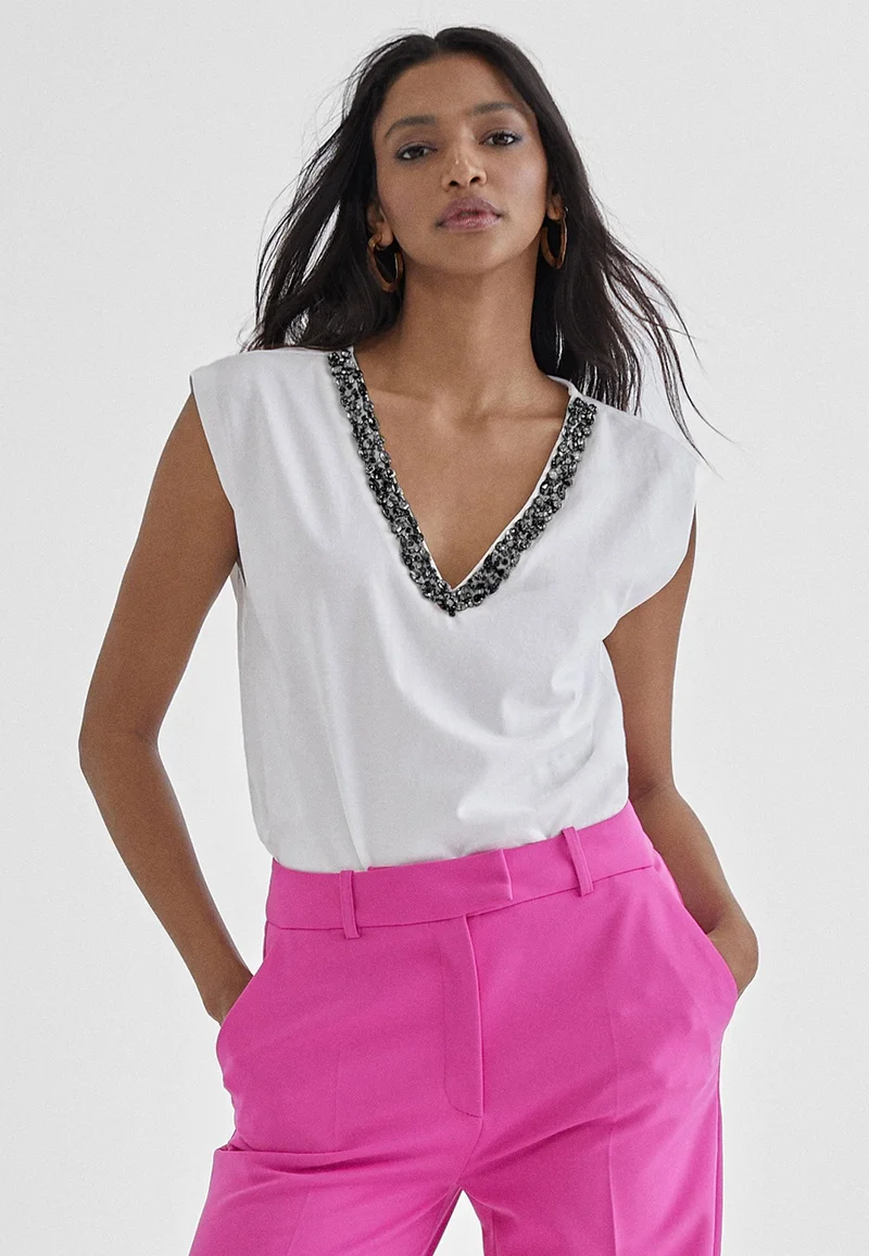 Lola Casademunt T-shirt with rhinestone neckline